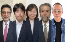 左から出馬表明している大西氏、井坂氏、陳田氏、古木氏、岡氏