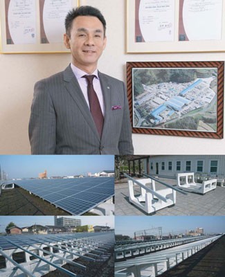 小川事業所で生産を行っているソーラーキーパー本体　ＪＲ九州グループが宮崎県都城市の都城駅北川に設置した「都城太陽光発電所」に導入されたソーラーキーパー